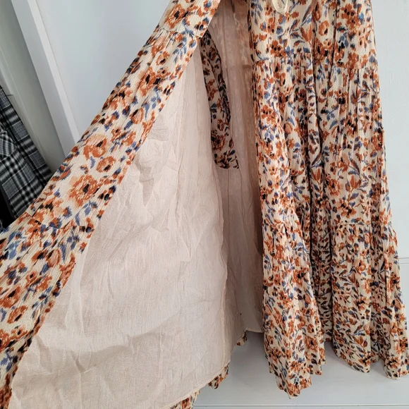 Ulla Johnson Lisette Dress Pearl Floral Wrap Ruffle Midi New With Tag Size 4 - Picture 9 of 10